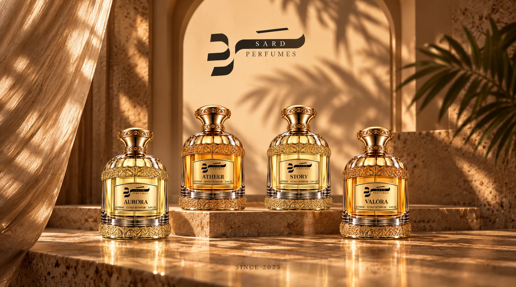 SARD Perfumes collection in warm Emirati architectural light